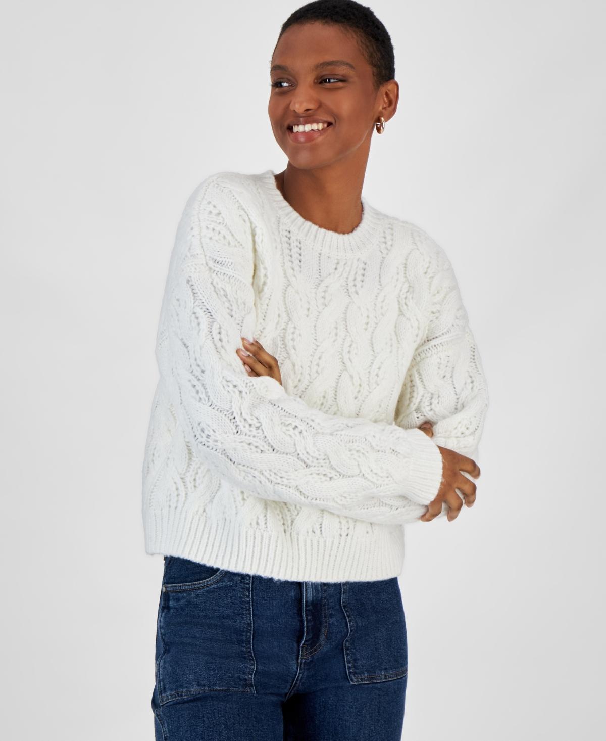 And Now This Womens Cable Knit Crewneck Sweater, Created for Macys product image