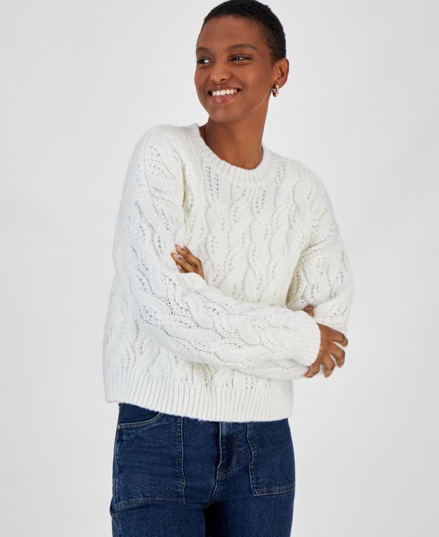 And Now This Womens Cable Knit Crewneck Sweater, Created for Macys Product Image