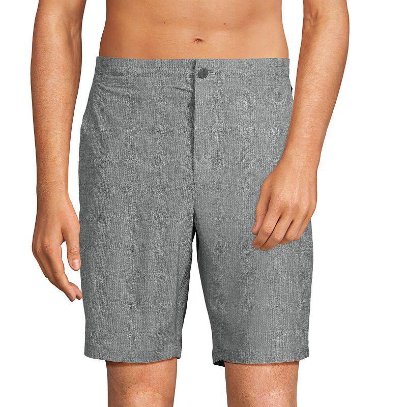 Mens Lands End Shoreline 9-in. Swim Trunks Deep Blue Product Image