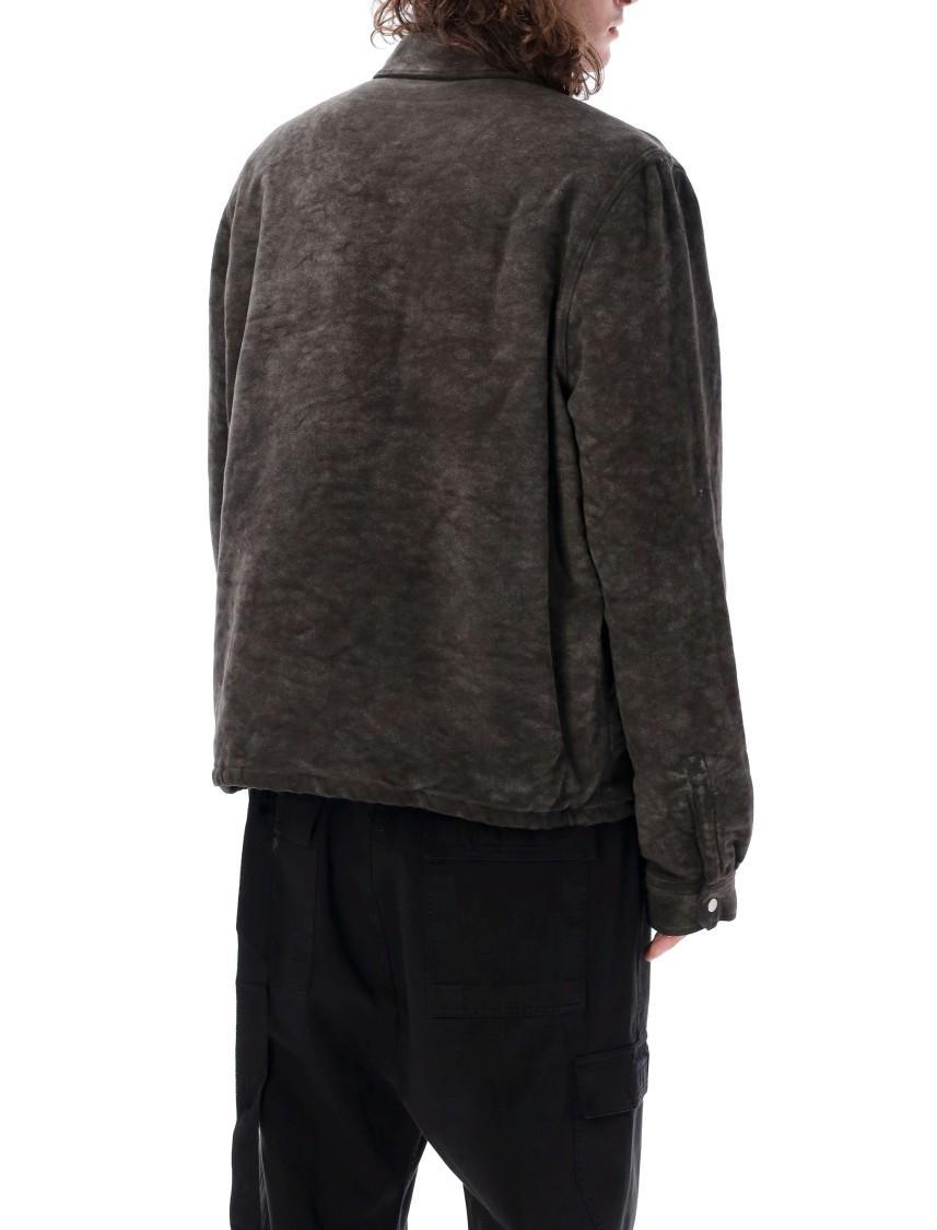 RICK OWENS DRKSHDW Zip Front Textured Jacket With Side Pockets In Black Product Image