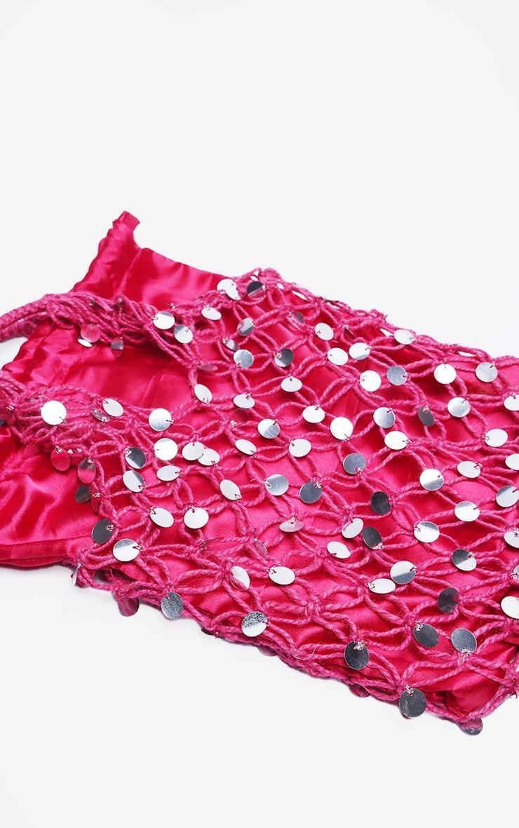 Pink Sequin Knit Tote Bag Product Image