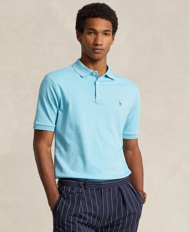 Men's Custom Slim Fit Soft Cotton Polo Shirt In Turquoise Nova Heather Product Image