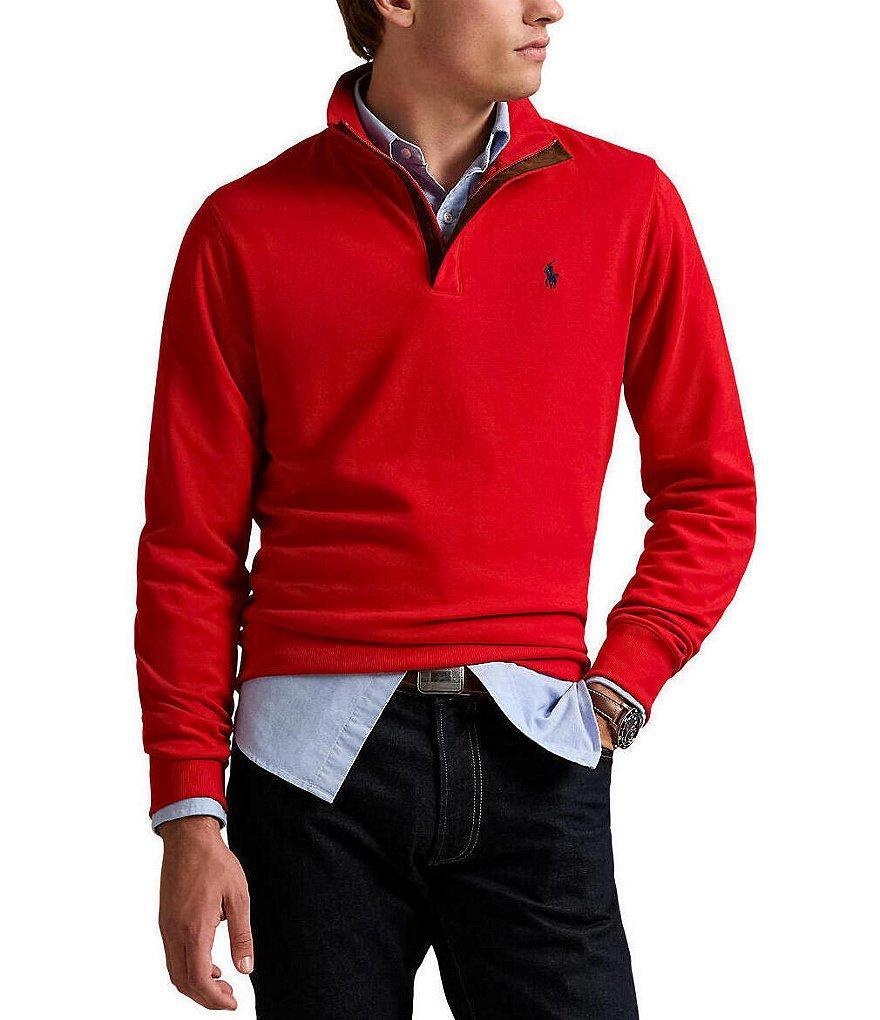 Polo Ralph Lauren Long Sleeve Luxury Jersey Quarter-Zip Pullover Product Image