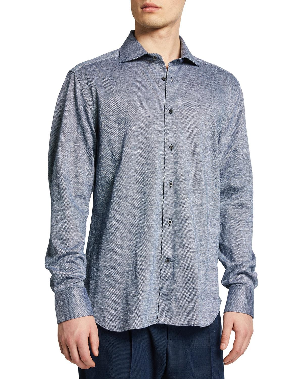 Mens Melange Linen-Cotton Sport Shirt Product Image