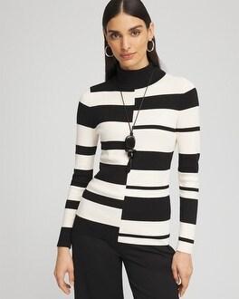 ECOVERO™ Striped Turtleneck Sweater Product Image