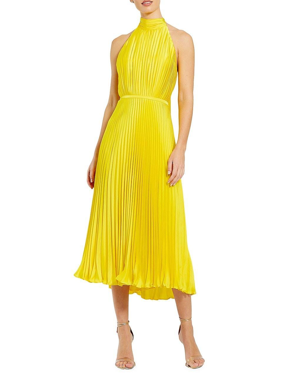 Womens Ieena Pleated Halter Midi-Dress Product Image