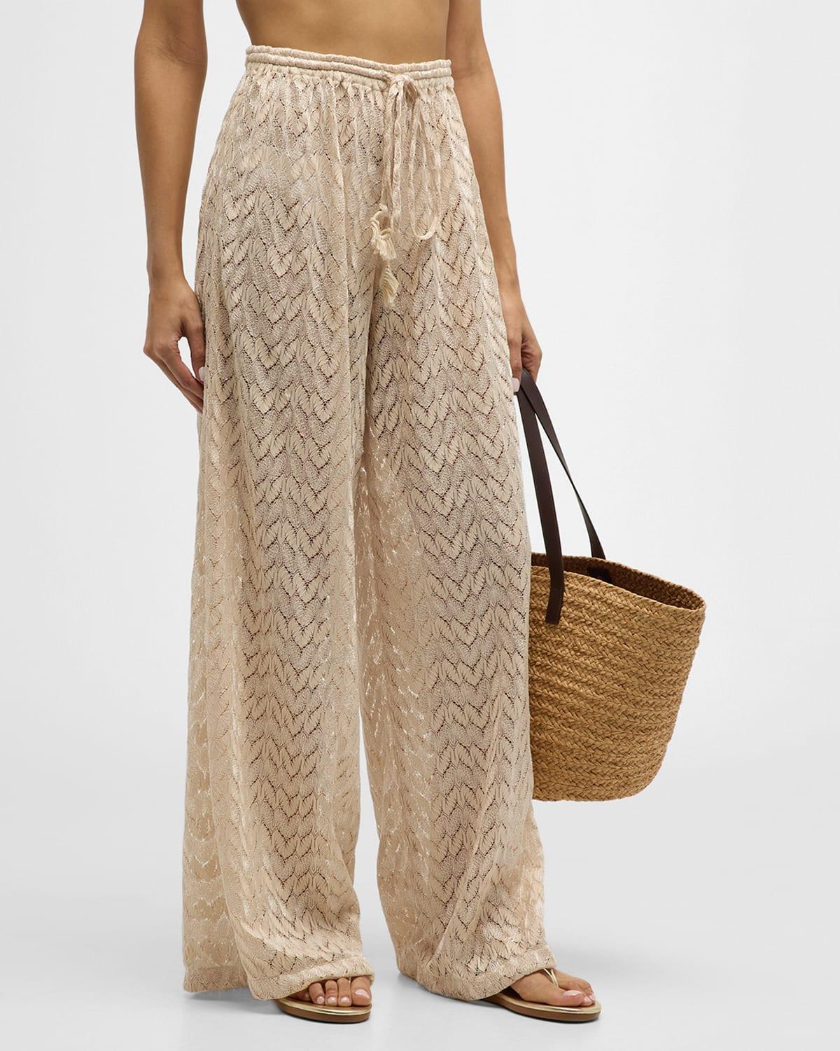 Eve Crochet Wide-Leg Pants Product Image