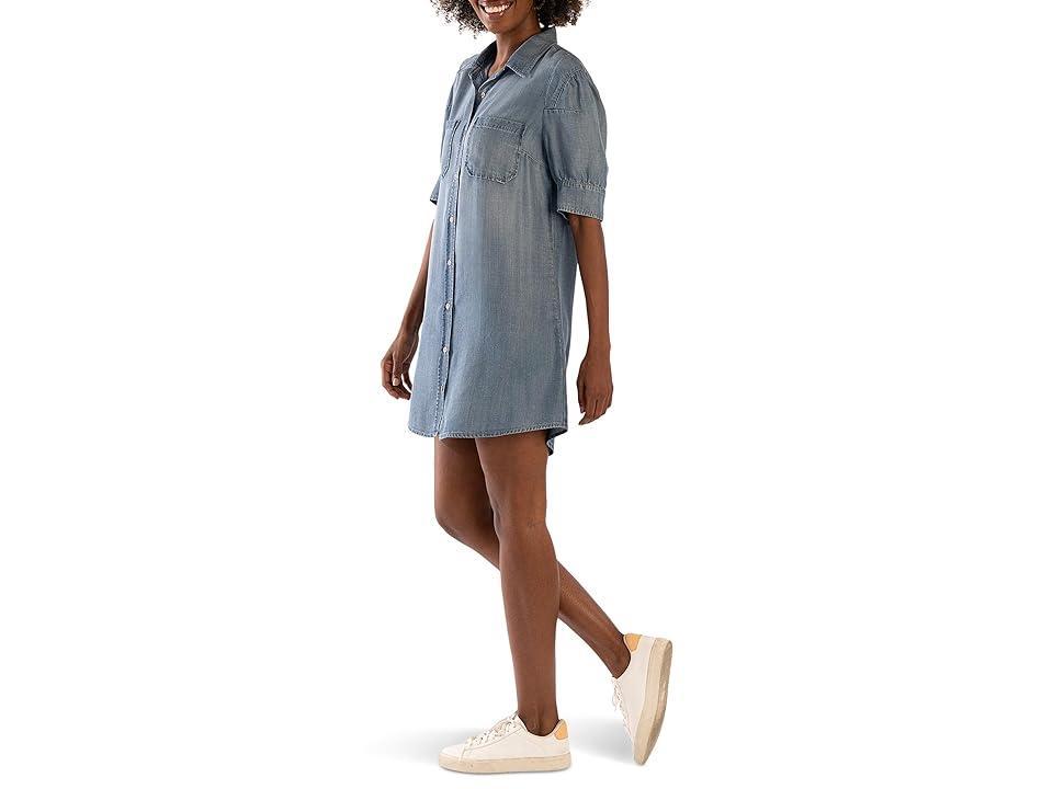 KUT from the Kloth Sylvia Shirtdress (Light Wash) Women's Clothing Product Image