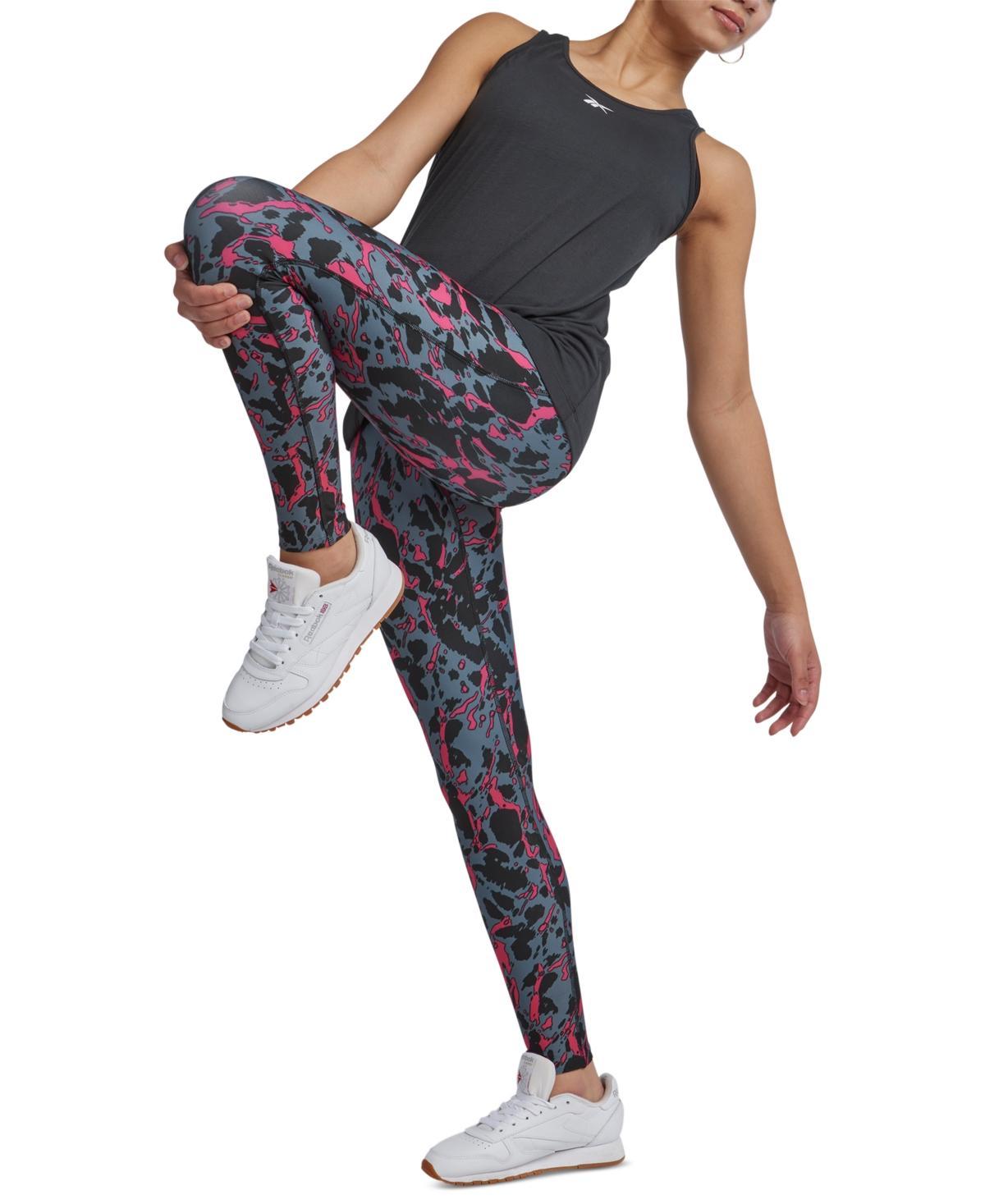 Reebok Womens Id Printed Full-Length Leggings - Black Product Image