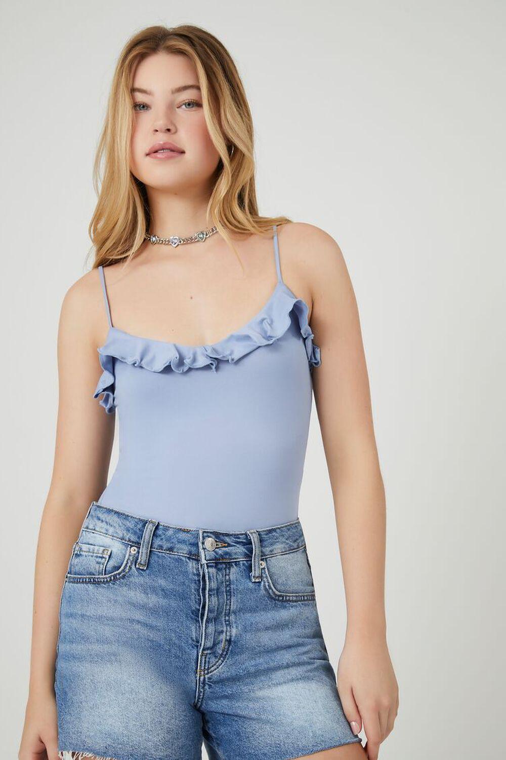 Ruffle-Trim Cami Bodysuit | Forever 21 Product Image