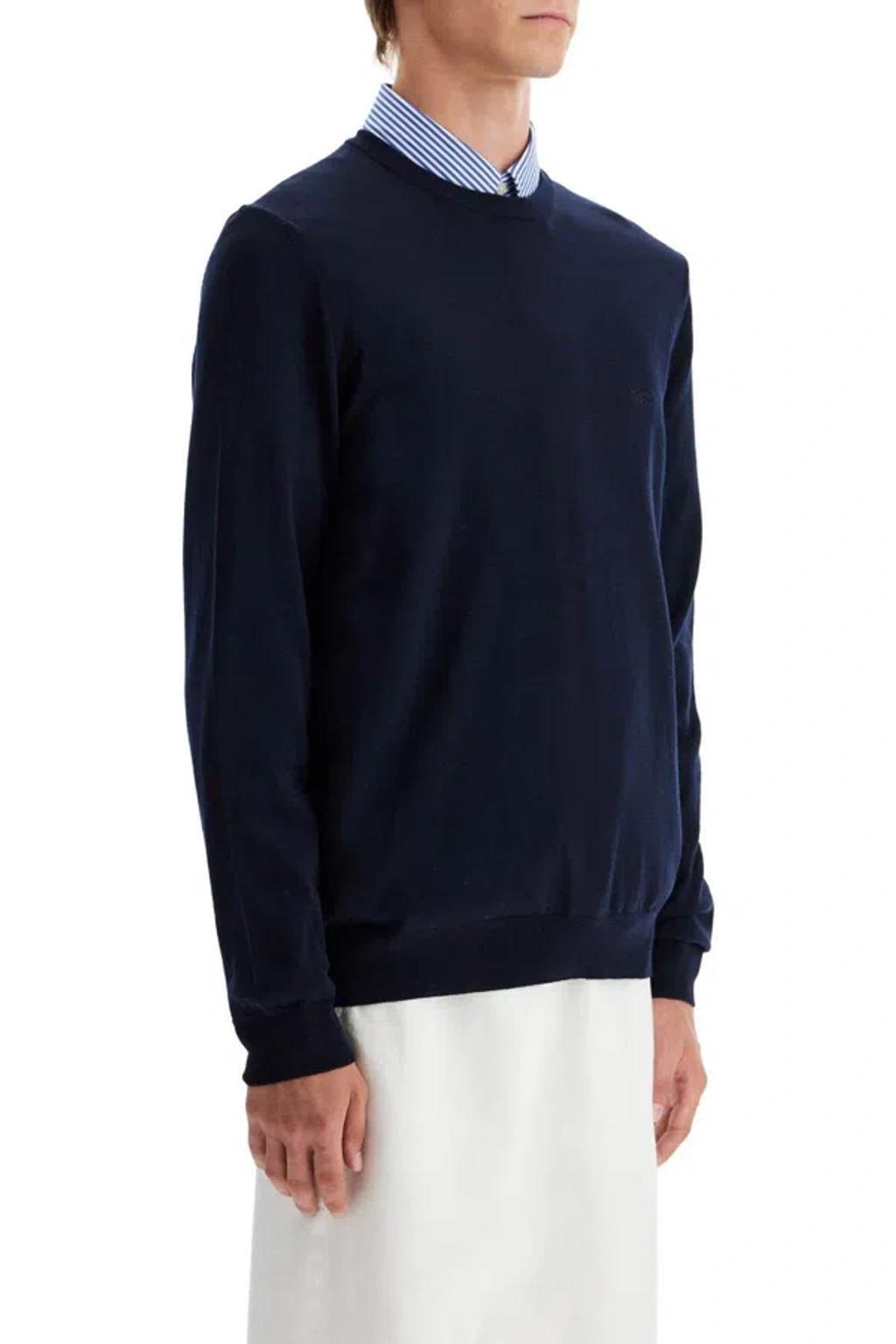 HUGO BOSS Boss 'botto' Light Wool Sweater In Blue Product Image