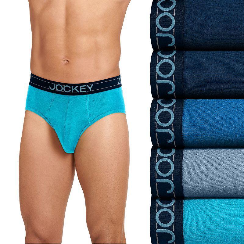 Mens Jockey 4-Pack Cotton Blend Boxer Brief Plum Blue Blue Product Image