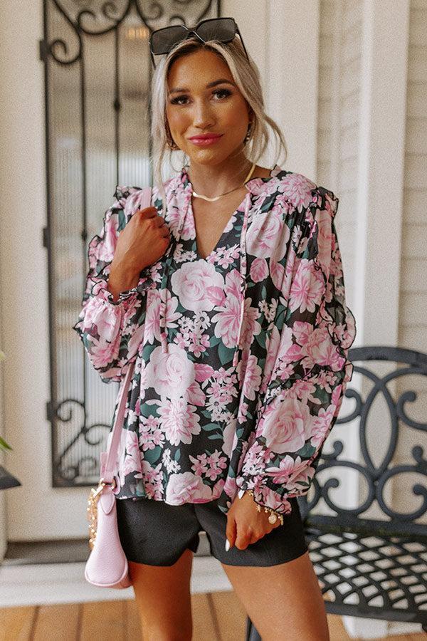 Sugary Sweet Floral Shift Top In Pink Product Image