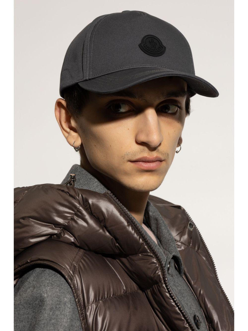 MONCLER Logo Patch Baseball Cap In Grey Product Image