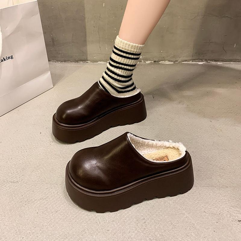 Platform Fleece Lined Mules Product Image