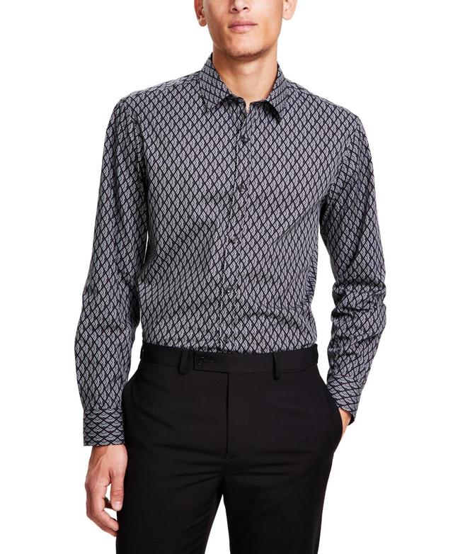 Alfani Mens Four Geo Print Long Sleeve Shirt, Created for Macys Product Image