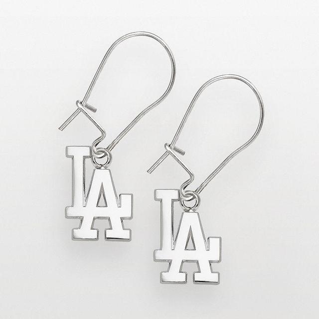 LogoArt Los Angeles Dodgers Sterling Silver Logo Drop Earrings, Womens Product Image