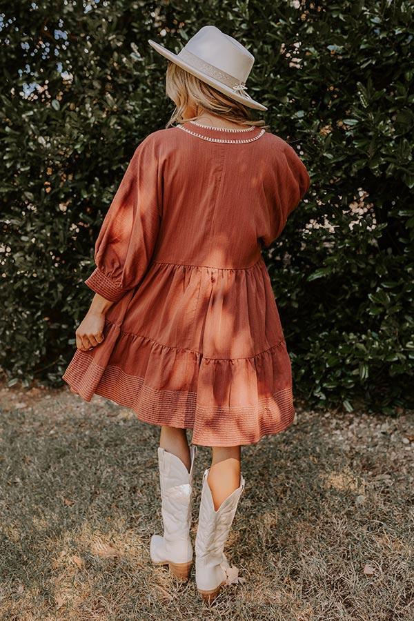 Dreamy Moment Mini Dress in Rust Product Image