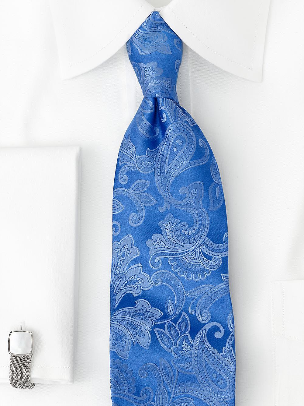 Paisley Woven Silk Tie - Blue Product Image