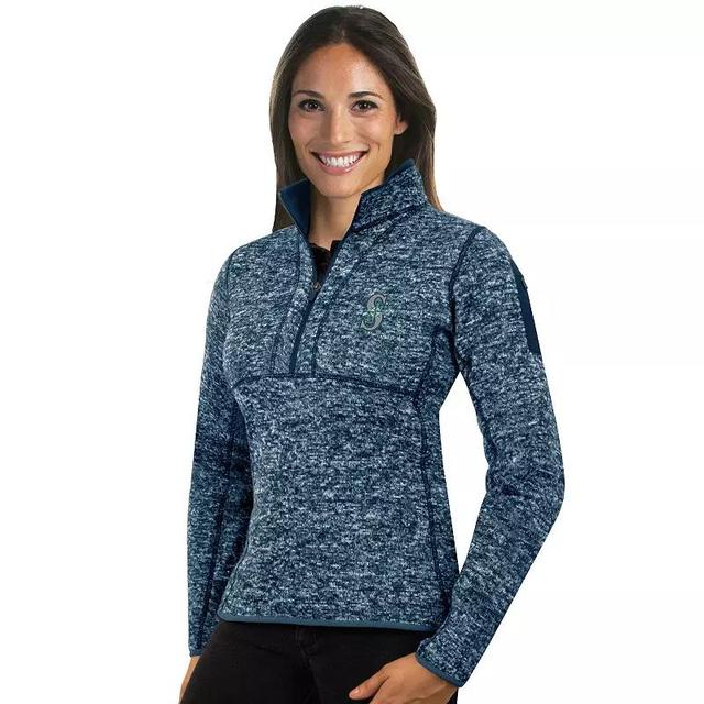 Womens Antigua Seattle Mariners Fortune Midweight Pullover Sweater Blue Product Image