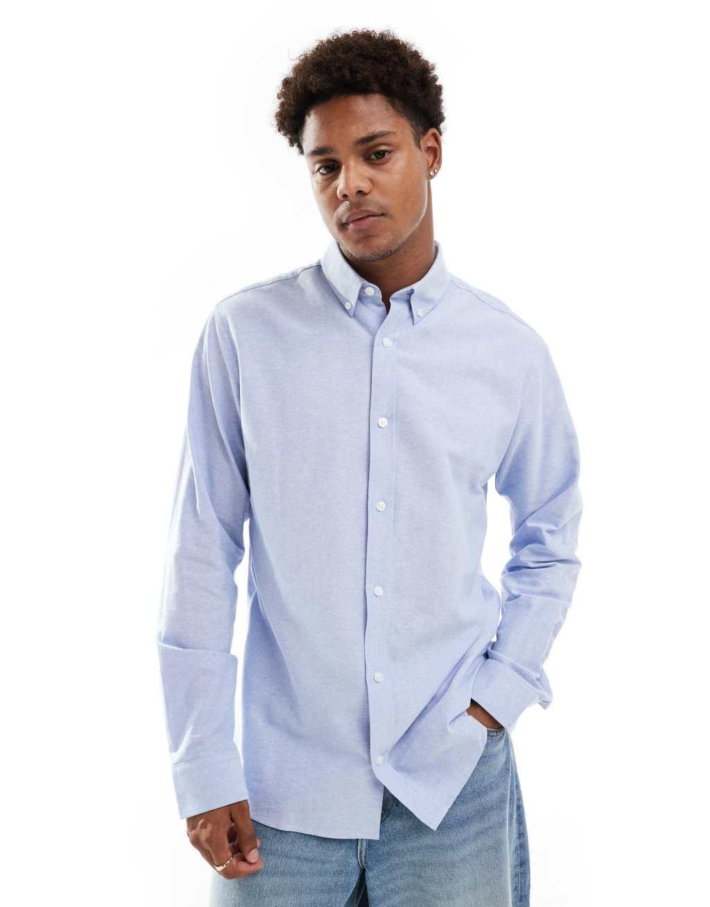 JJ Rebel oxford shirt in blue  Product Image