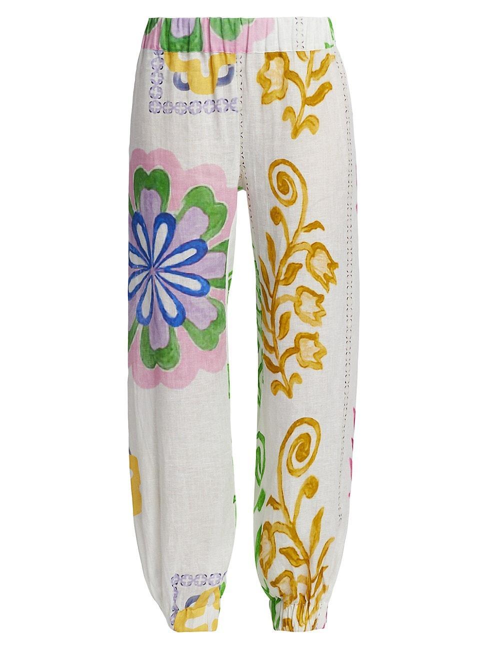 Womens Bela Printed Linen Pants Product Image