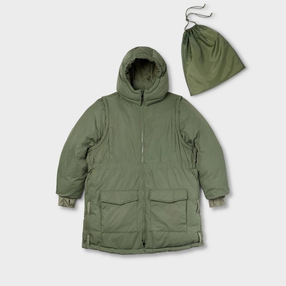 Womens Hooded Adaptive Parka Jacket - Universal Thread Olive product image