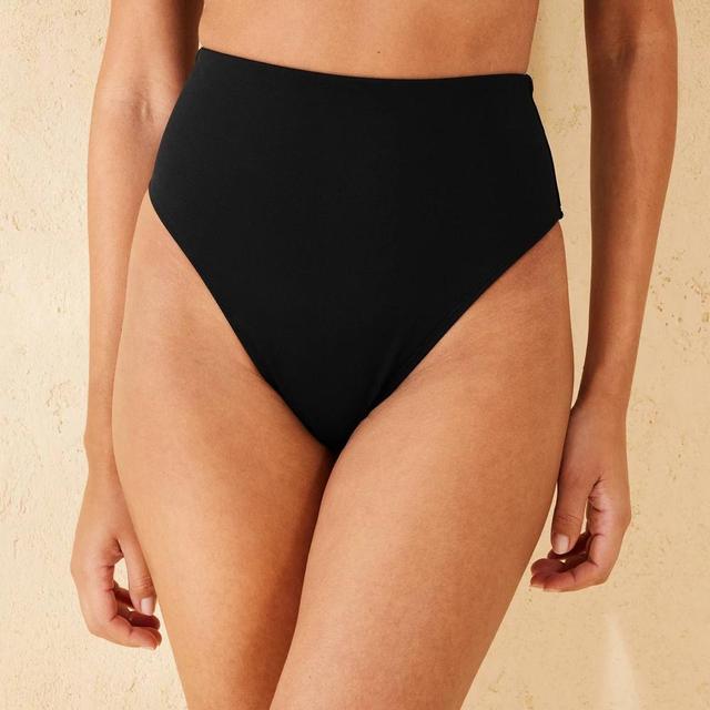 Womens Shaping High Waist High Leg Cheeky Bikini Bottom - Shade & Shore Black XL Product Image