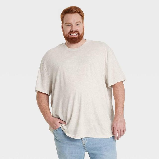 Mens Big & Tall Short Sleeve Crewneck T-Shirt - Goodfellow & Co Oatmeal XXLT Product Image