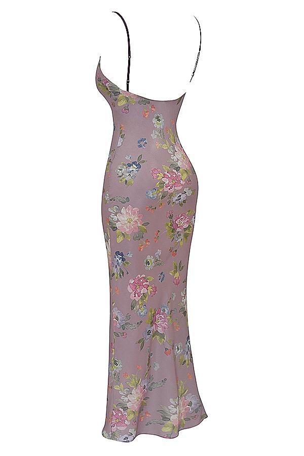 Aria Mauve Floral Maxi Dress Product Image