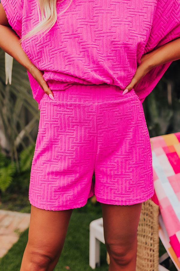 Maldives Escape Terry Shorts in Fuchsia Product Image