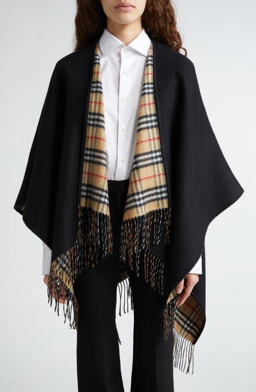 Womens Vintage Check Wool Cape Product Image