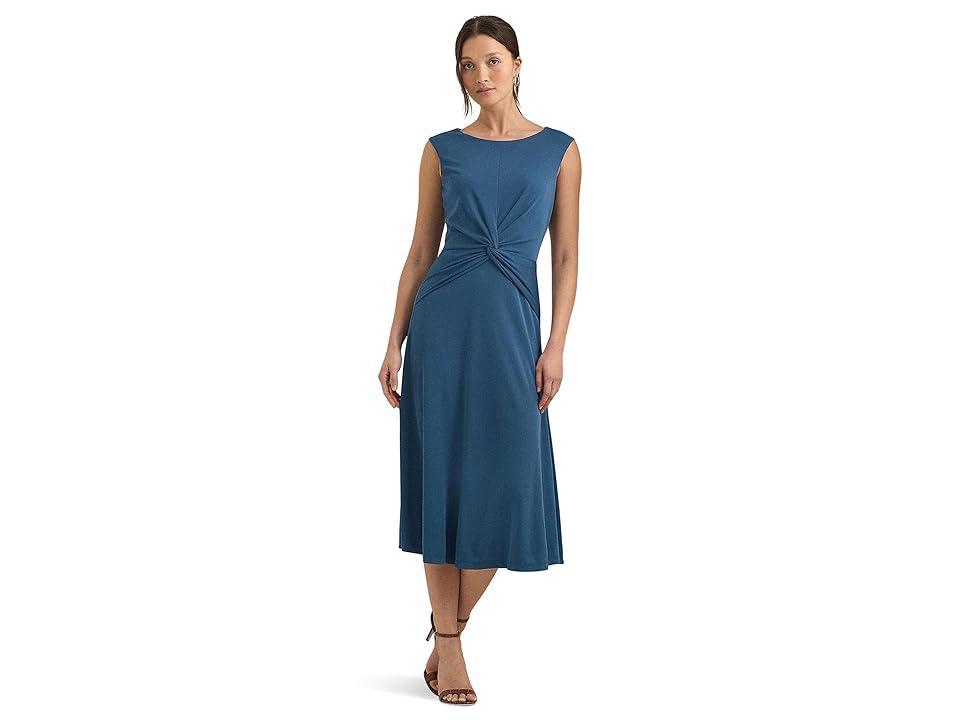 LAUREN Ralph Lauren Twist-Front Jersey Dress (Indigo Dusk) Women's Dress Product Image