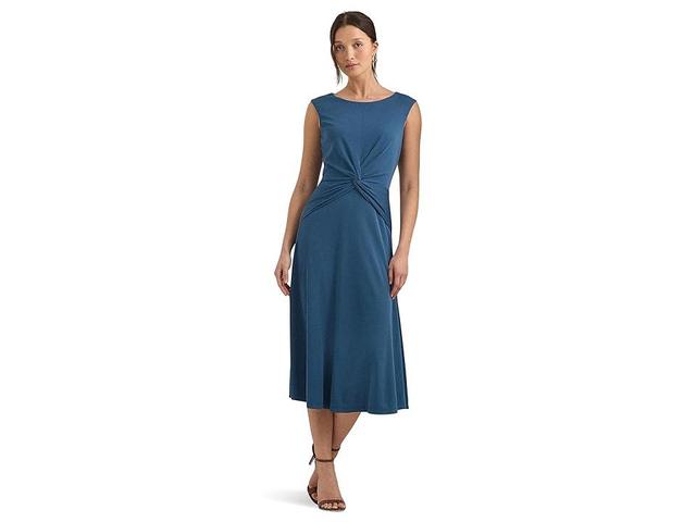 Lauren Ralph Lauren Twist-Front Jersey Dress (Indigo Dusk) Women's Dress Product Image