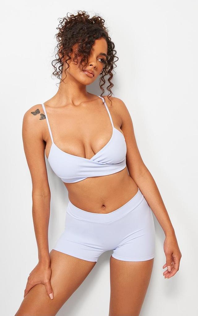 Blue Snatched Sculpt Cross Front Bralet Product Image