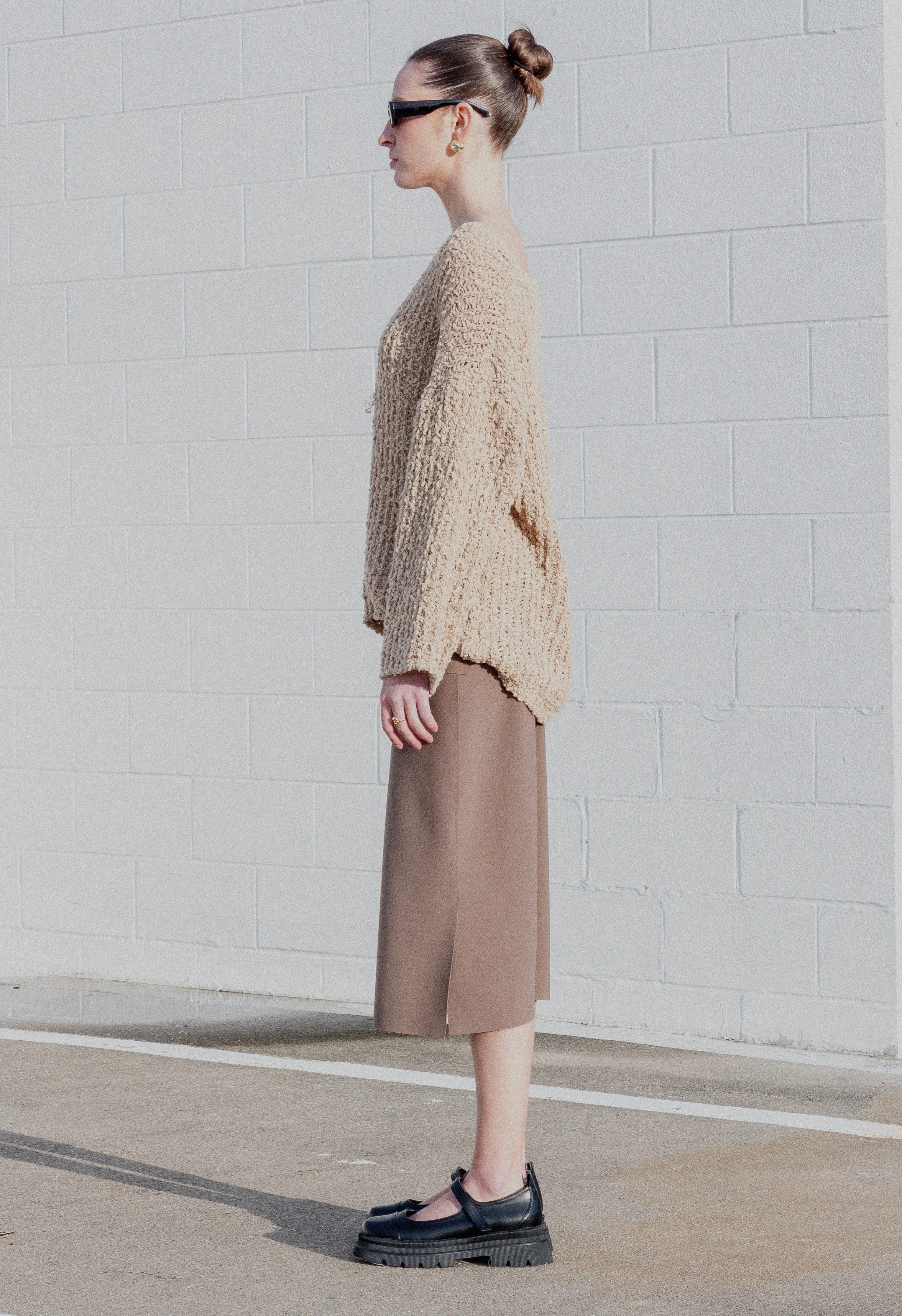 Tailored Skirt in Mocha Product Image