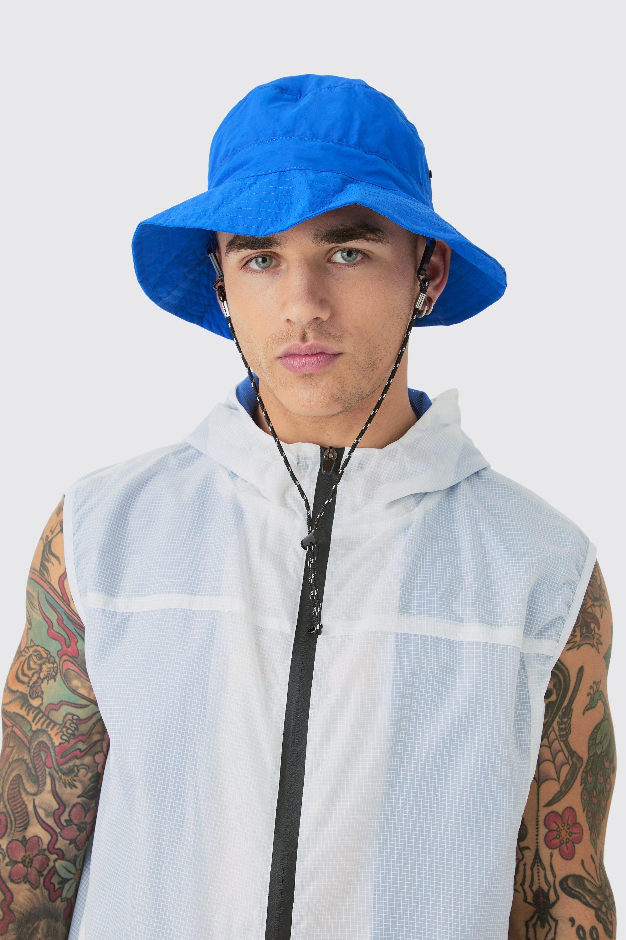 Packable Bucket Hat In Cobalt | boohooMAN USA Product Image