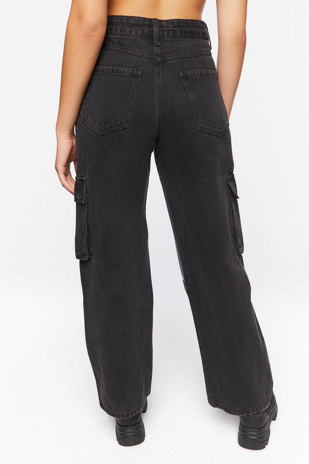 Faux Leather Cargo Jeans | Forever 21 Product Image