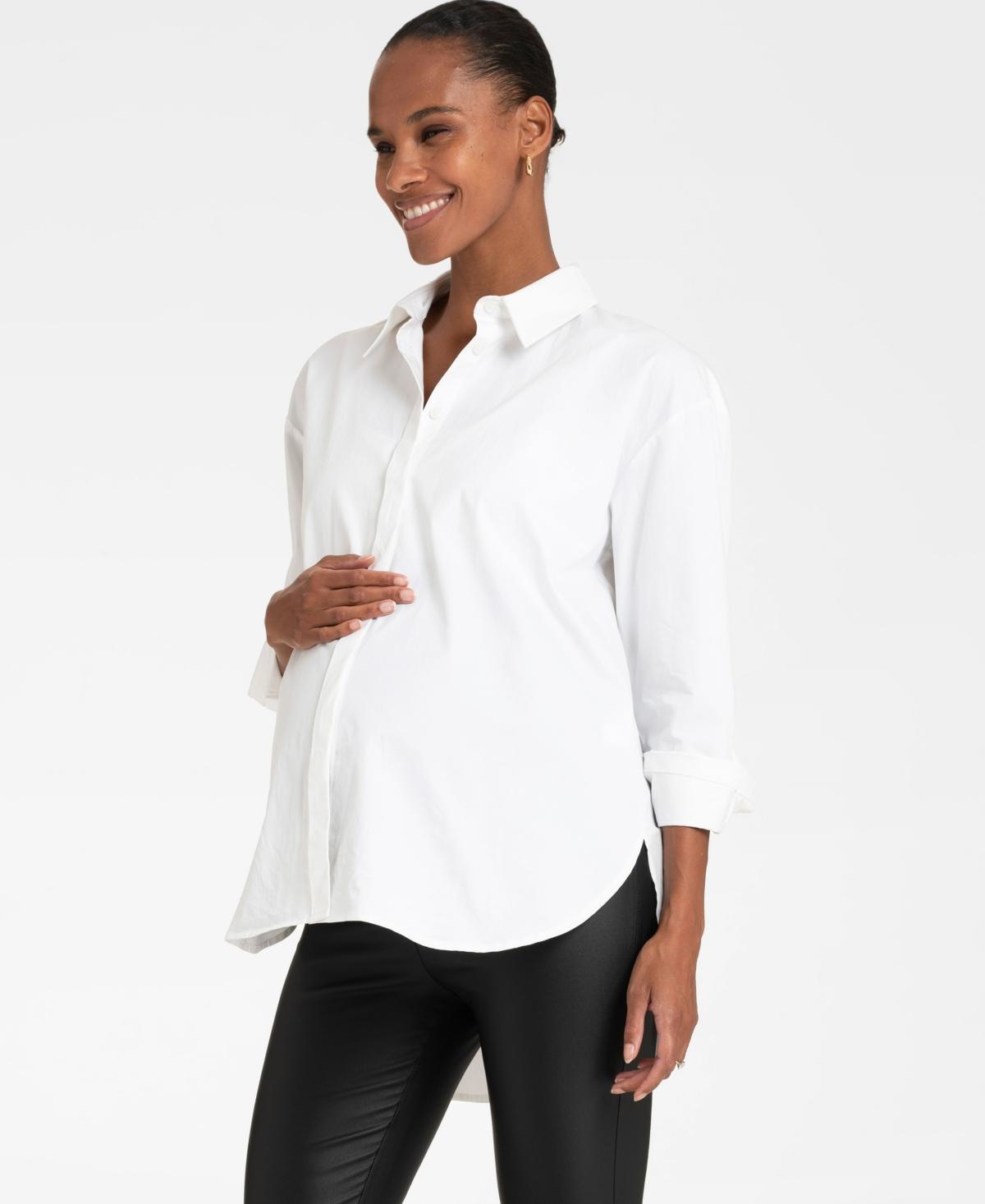 Seraphine Womens Cotton Curved Hem Maternity Shirt Product Image