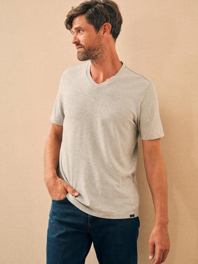 Sunwashed V-Neck Tee - Heather Grey Product Image