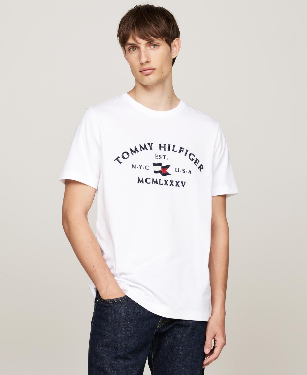 Tommy Hilfiger Mens Embroidered Tommy Arch Logo T-Shirt Product Image