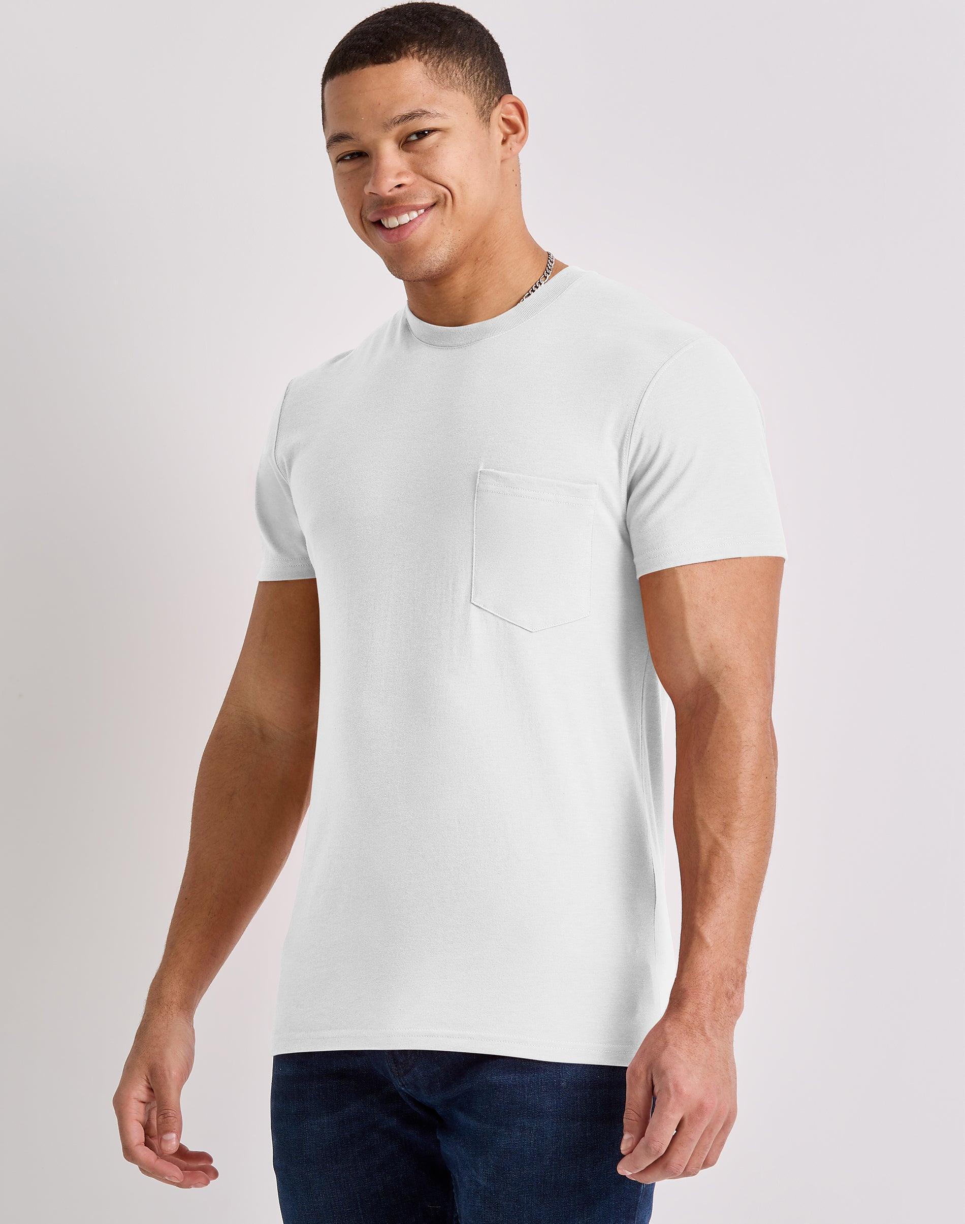 Mens Hanes Originals Cotton Short Sleeve Pocket T-shirt Product Image