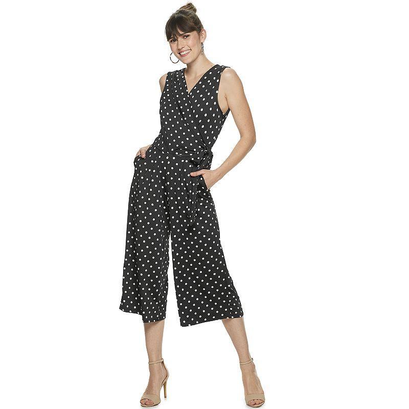 Womens Nina Leonard Print Surplice Wide-Leg Jumpsuit Product Image