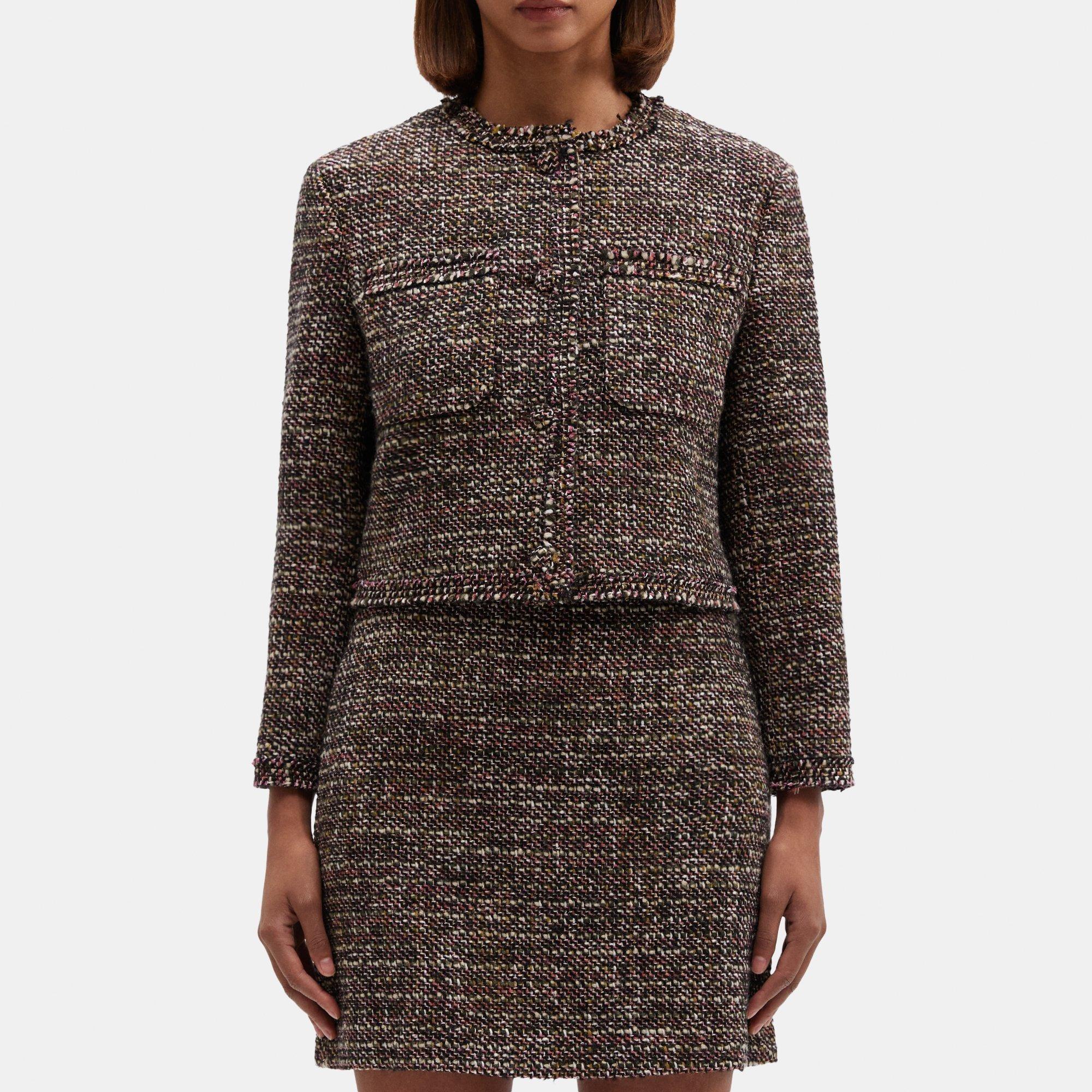 Tweed Cropped Jacket | Theory Outlet Product Image