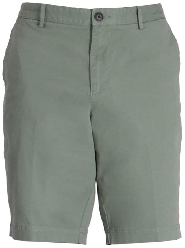 Mid-rise Cotton Chino Shorts In Green Product Image