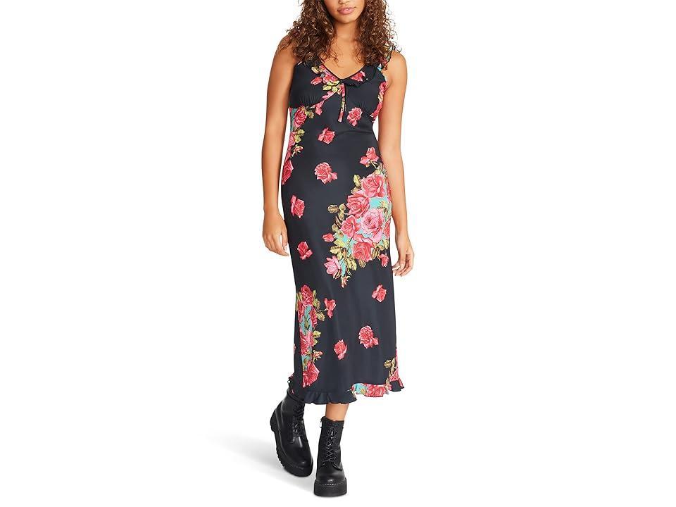 Betsey Johnson Flroal Crepe Midi Dress Women's Dress Product Image