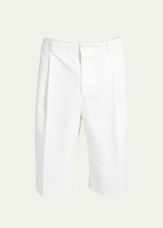 Mens Heavy Cotton Pleated Tailored Shorts Product Image