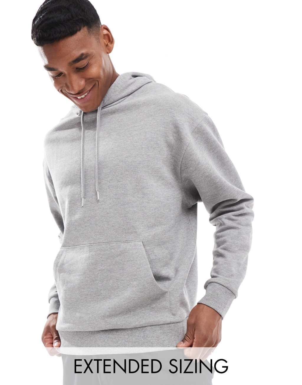 ASOS DESIGN essential oversized hoodie in heather gray Product Image