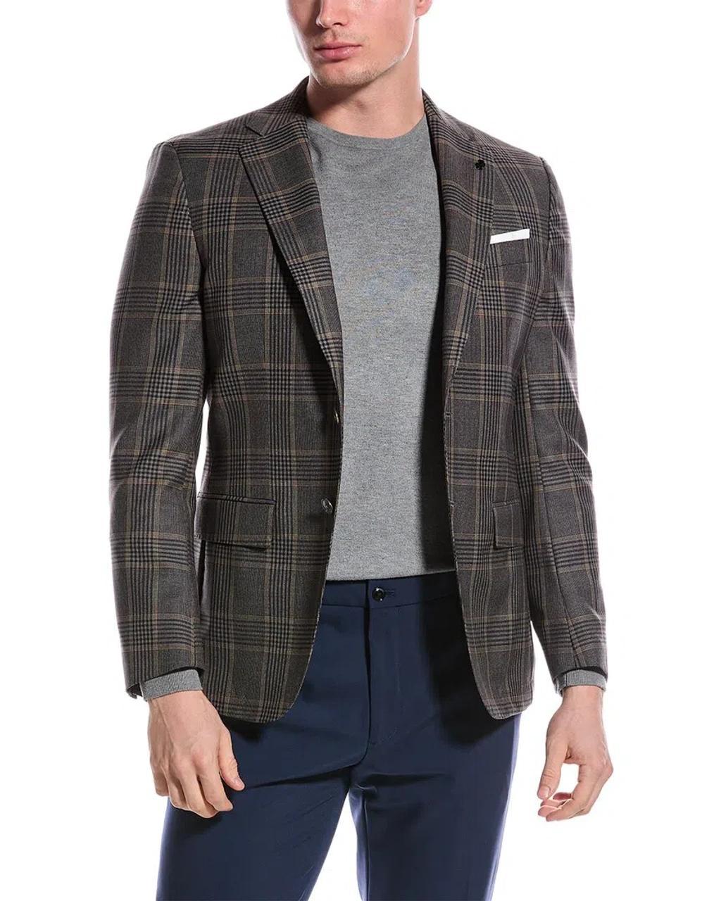 Slim Fit Wool Sport Jacket In Grey Product Image