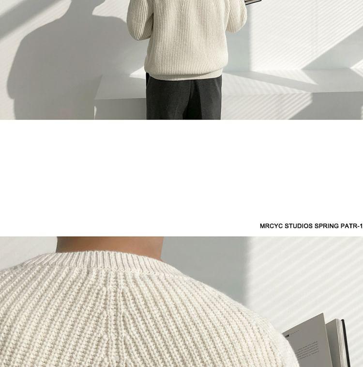 Crew Neck Plain Sweater Product Image